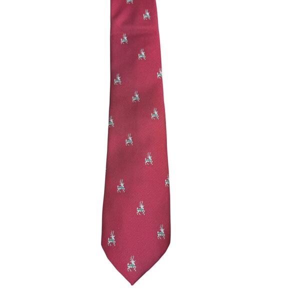 Vintage Cape Cod Reindeer Christmas Tie Neckwear Holiday Red 57” x 3” Retro - Picture 3 of 4